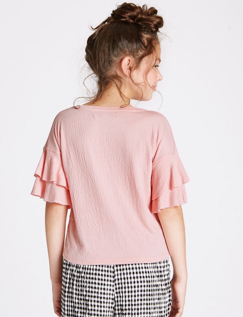 Crinkle Frill Sleeve Top (3-14 Years) 2 of 5