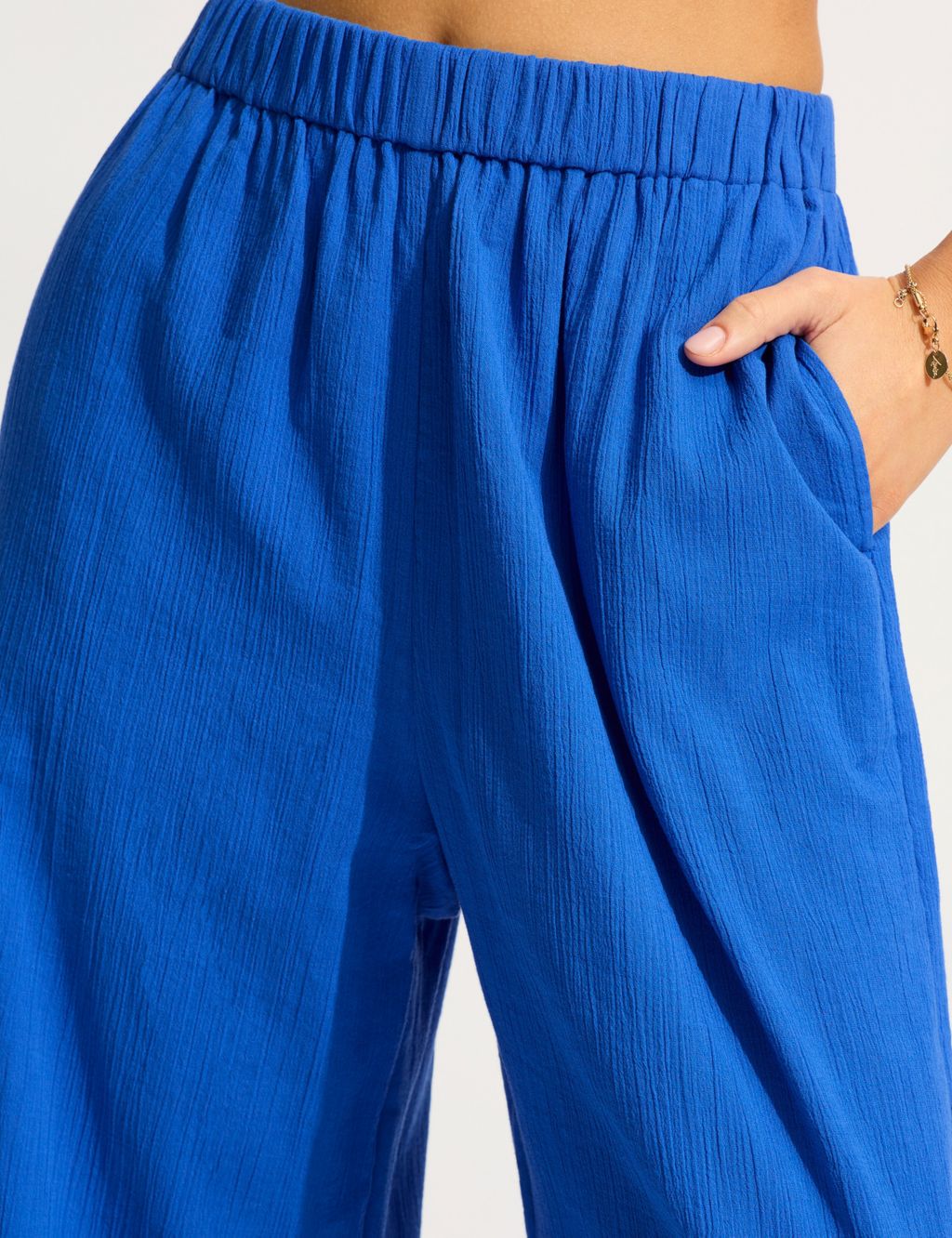 Crinkle Pure Cotton Relaxed Beach Trousers 4 of 4