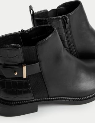 Croc Buckle Ankle Boots M S Collection M S