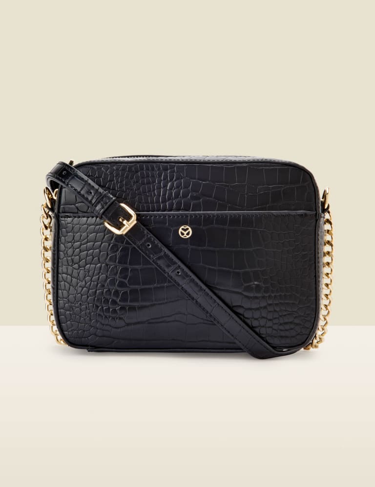 Croc effect store cross body bag