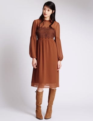 Crochet Boho Fit & Flare Dress, Limited Edition