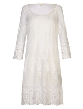 Crochet Embroidered Tunic Dress with Camisole Image 2 of 6