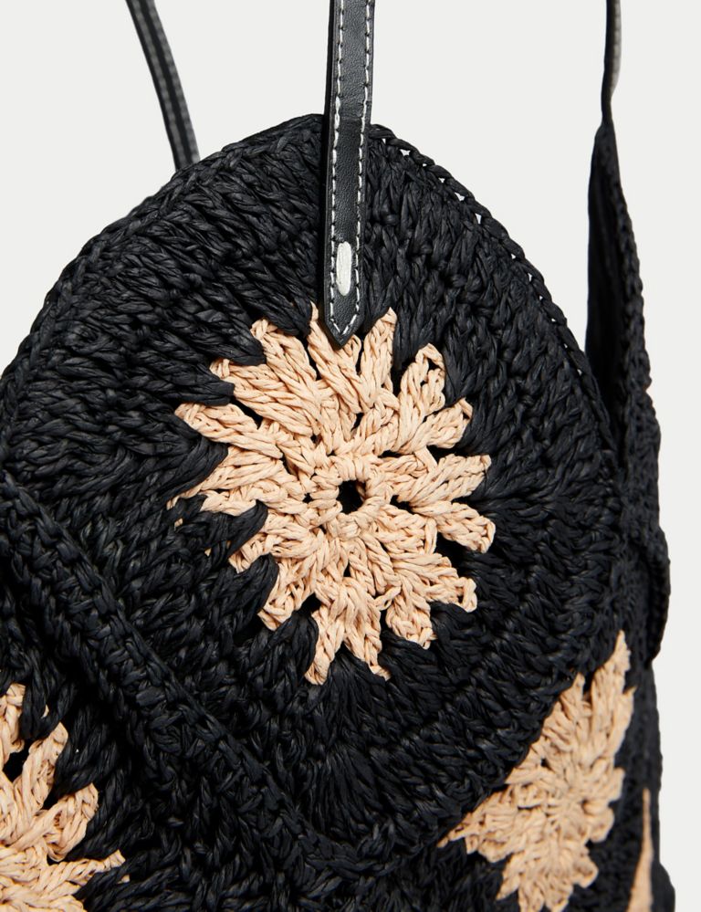 Crochet Straw Shoulder Bag 3 of 5