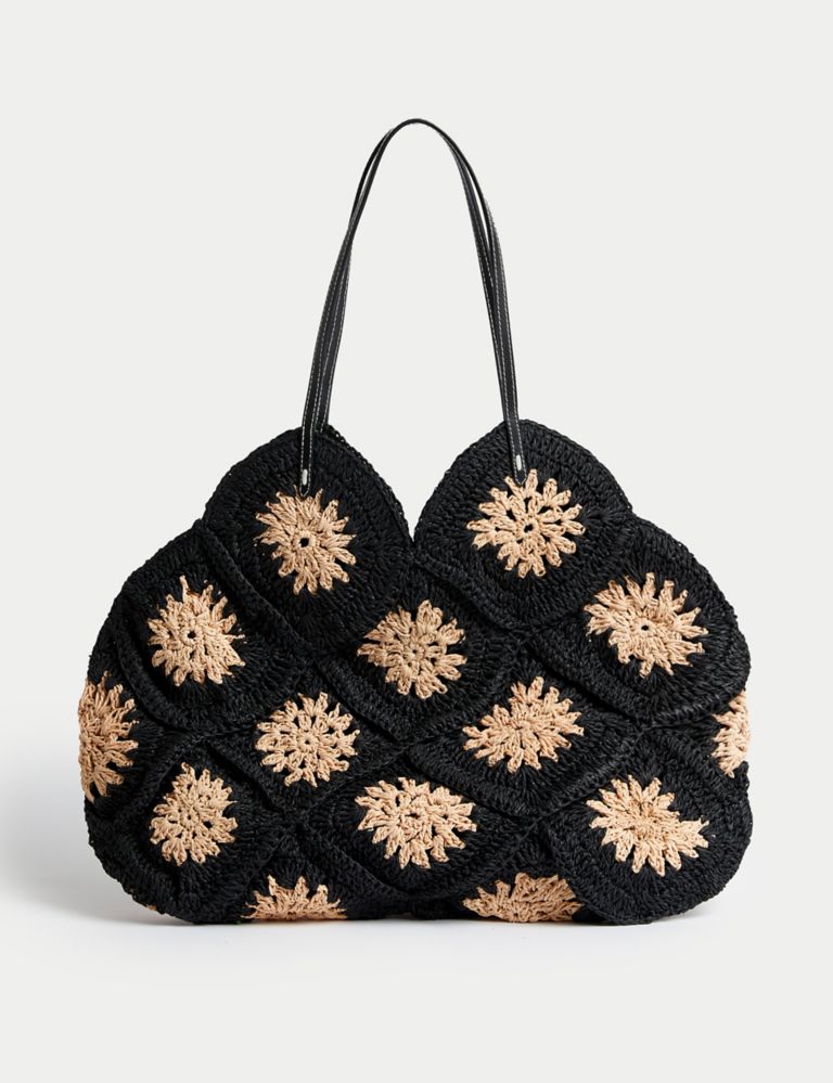 Crochet Straw Shoulder Bag 4 of 5