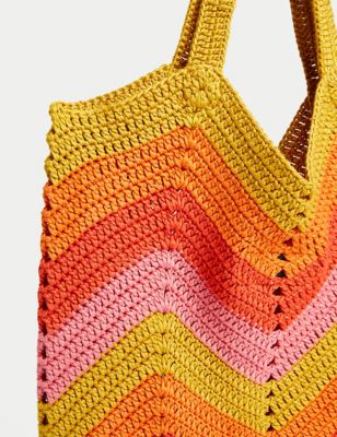 Crochet Striped Shoulder Bag Image 2 of 4