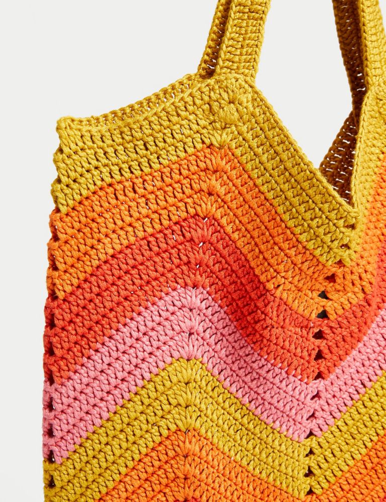 Crochet Striped Shoulder Bag 2 of 4