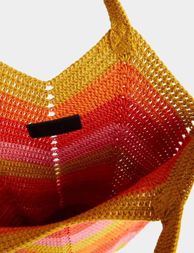 Crochet Striped Shoulder Bag 4 of 4