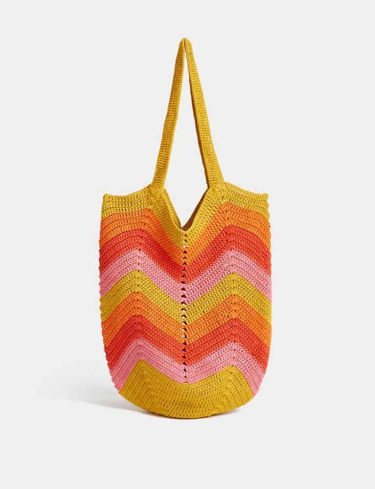 Crochet Striped Shoulder Bag 1 of 4