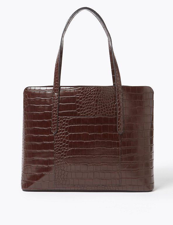 Crocodile Print Soft Stud Tote Bag | M&S Collection | M&S