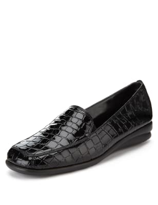 croc skin loafers