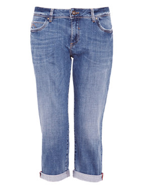 Cropped Boyfriend Denim Jeans Image 2 of 5