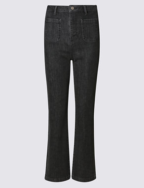 Cropped Flared Denim Jeans Image 2 of 3