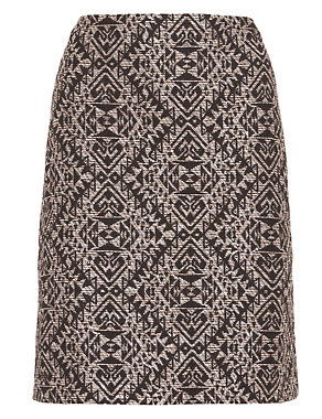 Crosshatch Aztec Jacquard Print Mini Skirt Image 2 of 4