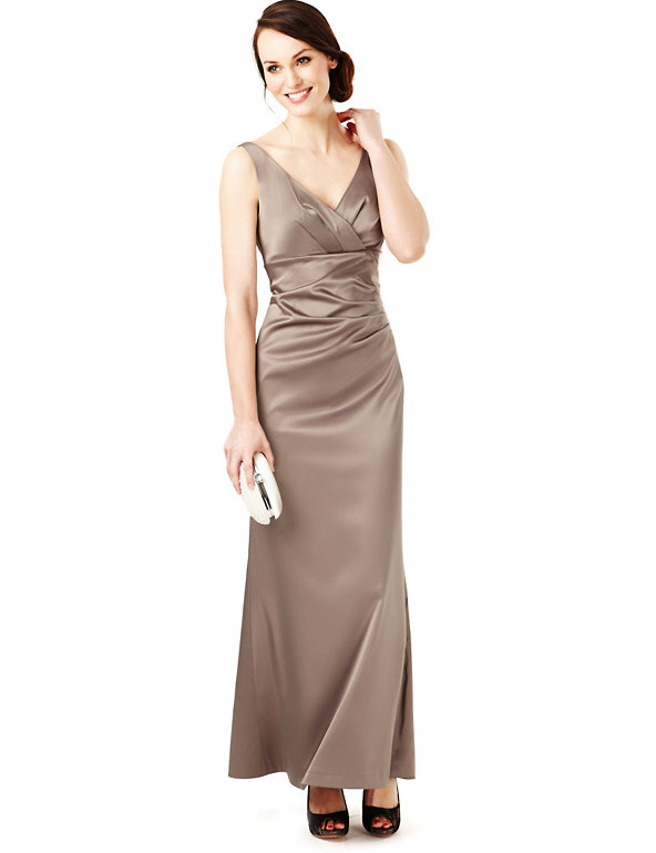 Crossover V-Neck Pleated Maxi Dress ONLINE ONLY Image 1 of 2