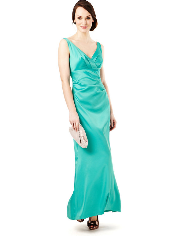 Crossover V-Neck Pleated Maxi Dress ONLINE ONLY Image 1 of 2
