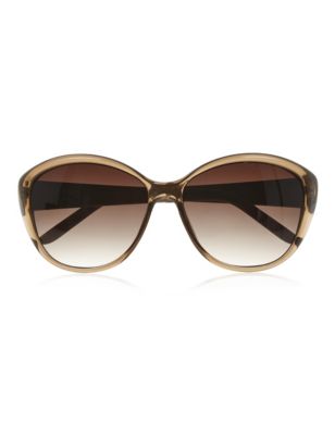 Crystal Colour Block Rectangle Frame Sunglasses Image 1 of 2