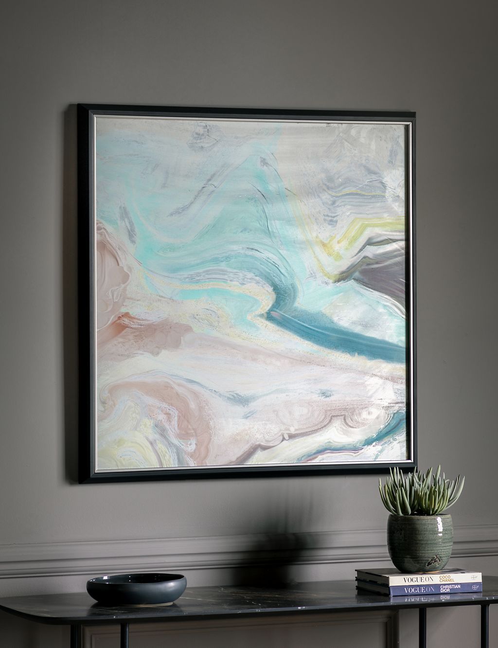 Crystal Fluid Abstract Square Framed Art 1 of 3
