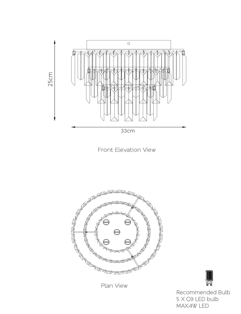 Crystal Flush Ceiling Light M&S Collection M&S