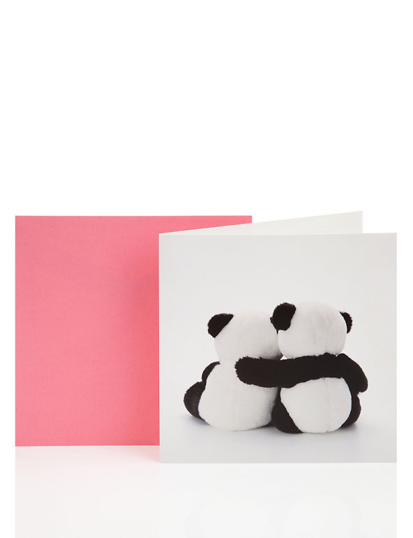 Cuddling Pandas Blank Greetings Card Image 1 of 1