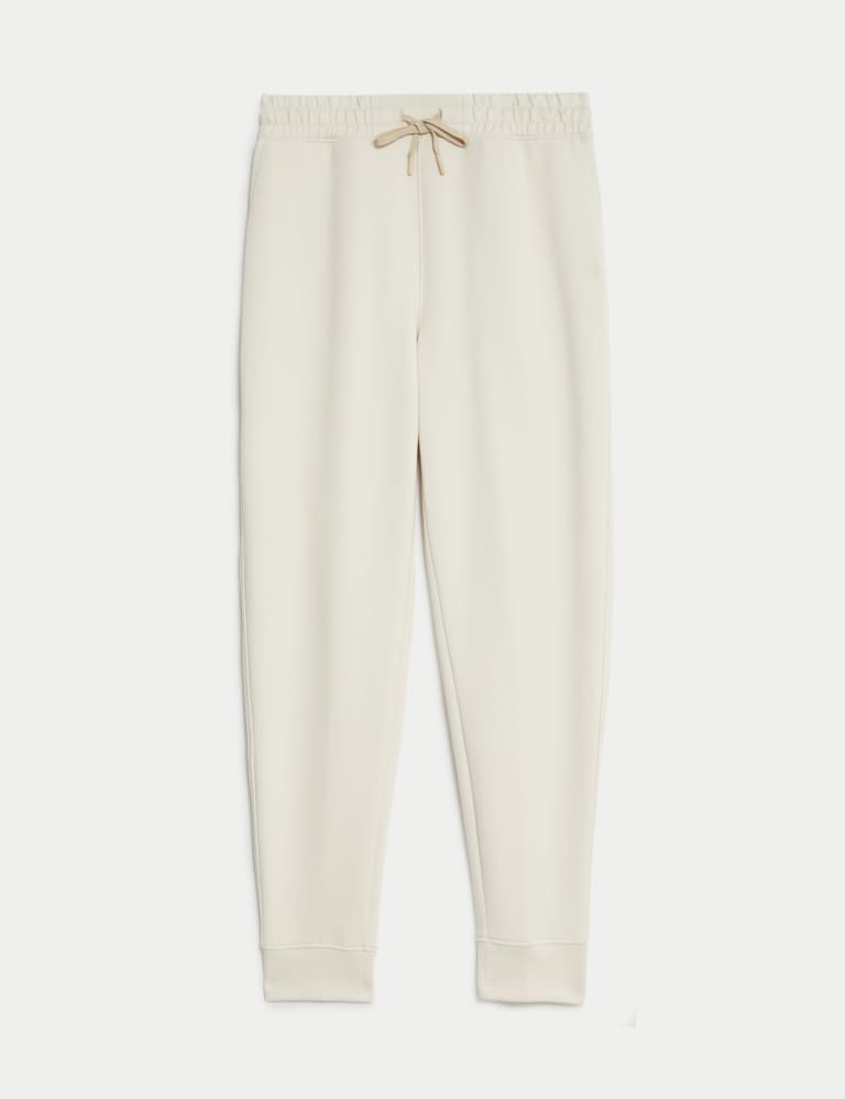 High waisted deals white joggers