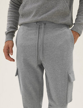 Cuffed Pure Cotton Cargo Joggers Image 2 of 3