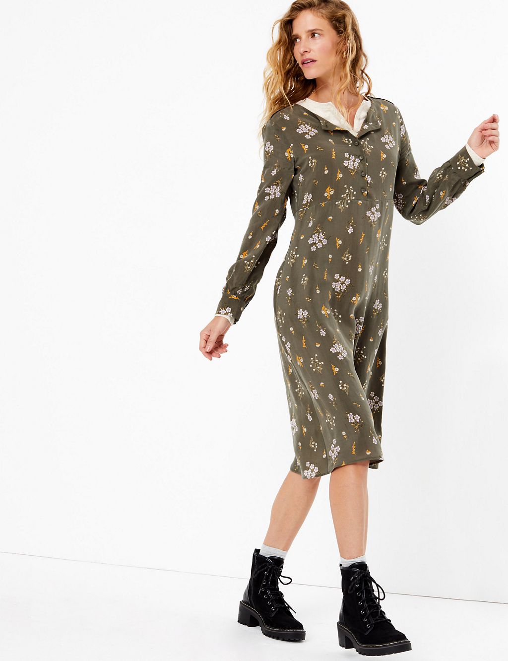 Cupro Ditsy Relaxed Midi Dress 4 of 5