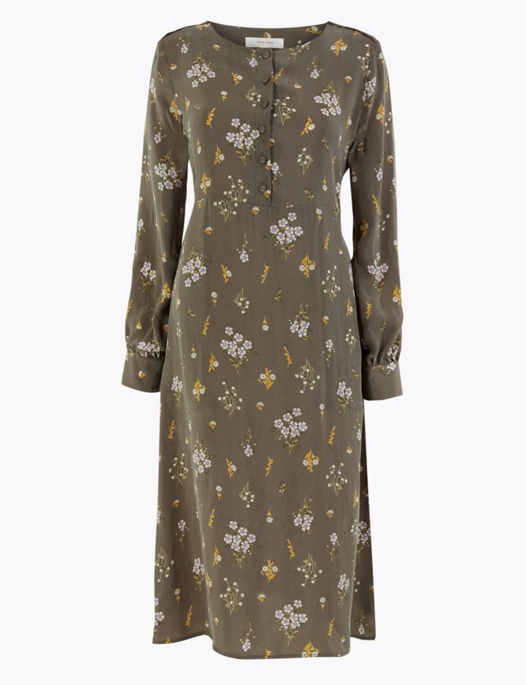 Cupro Ditsy Relaxed Midi Dress 3 of 5