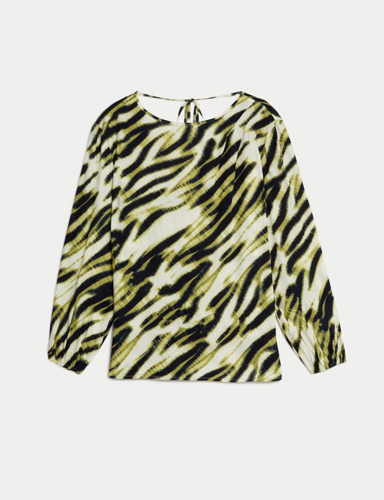Cupro Rich Printed Blouson Sleeve Blouse 2 of 6