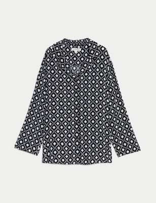 Cupro Rich Printed Collared Relaxed Shirt Image 2 of 8