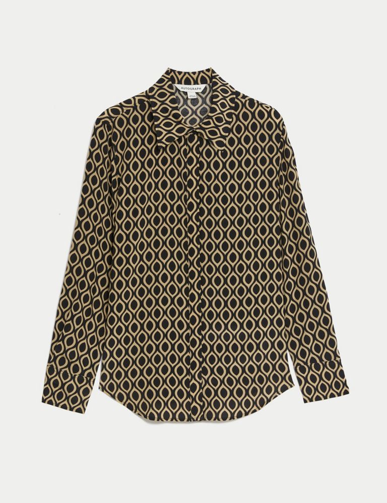 Cupro Rich Printed Collared Shirt | Autograph | M&S