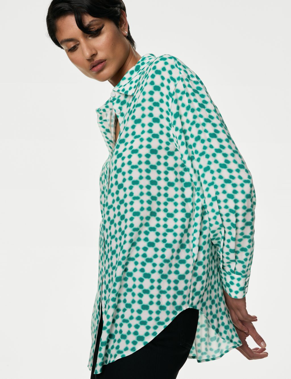 Cupro Rich Printed Collared Shirt 2 of 6