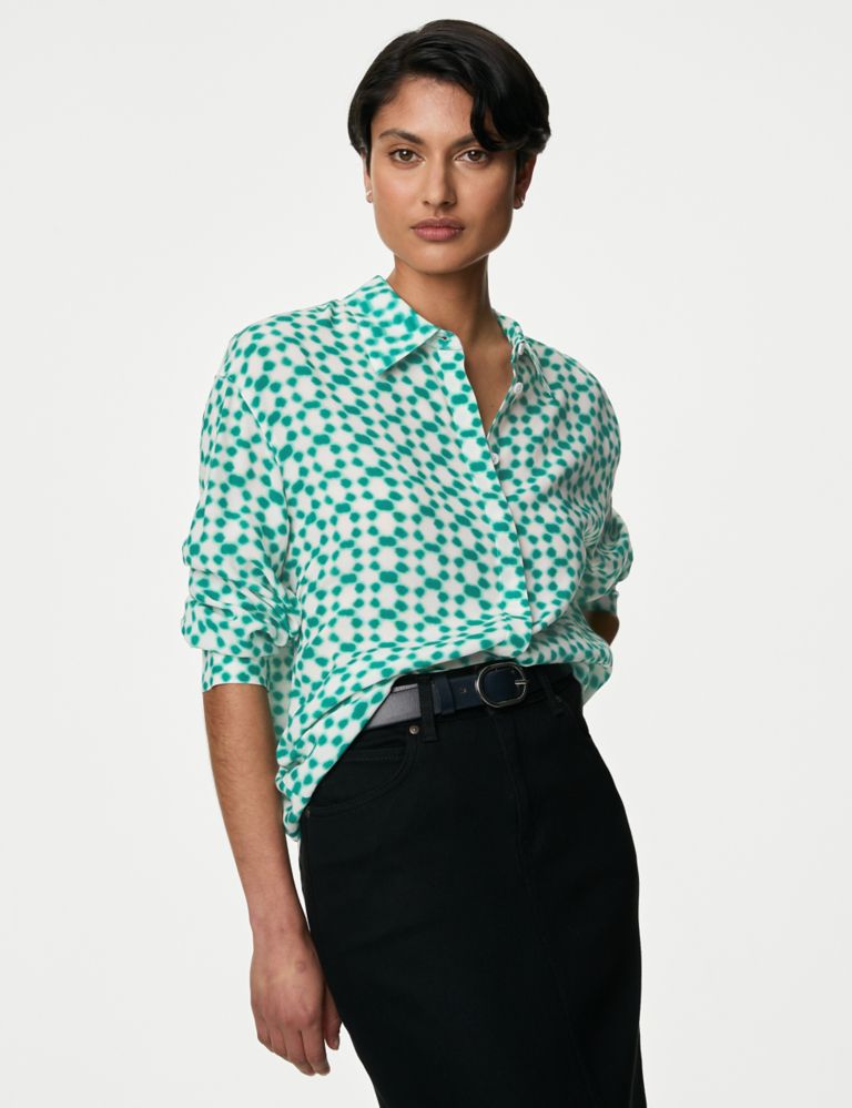 Cupro Rich Printed Collared Shirt 4 of 6