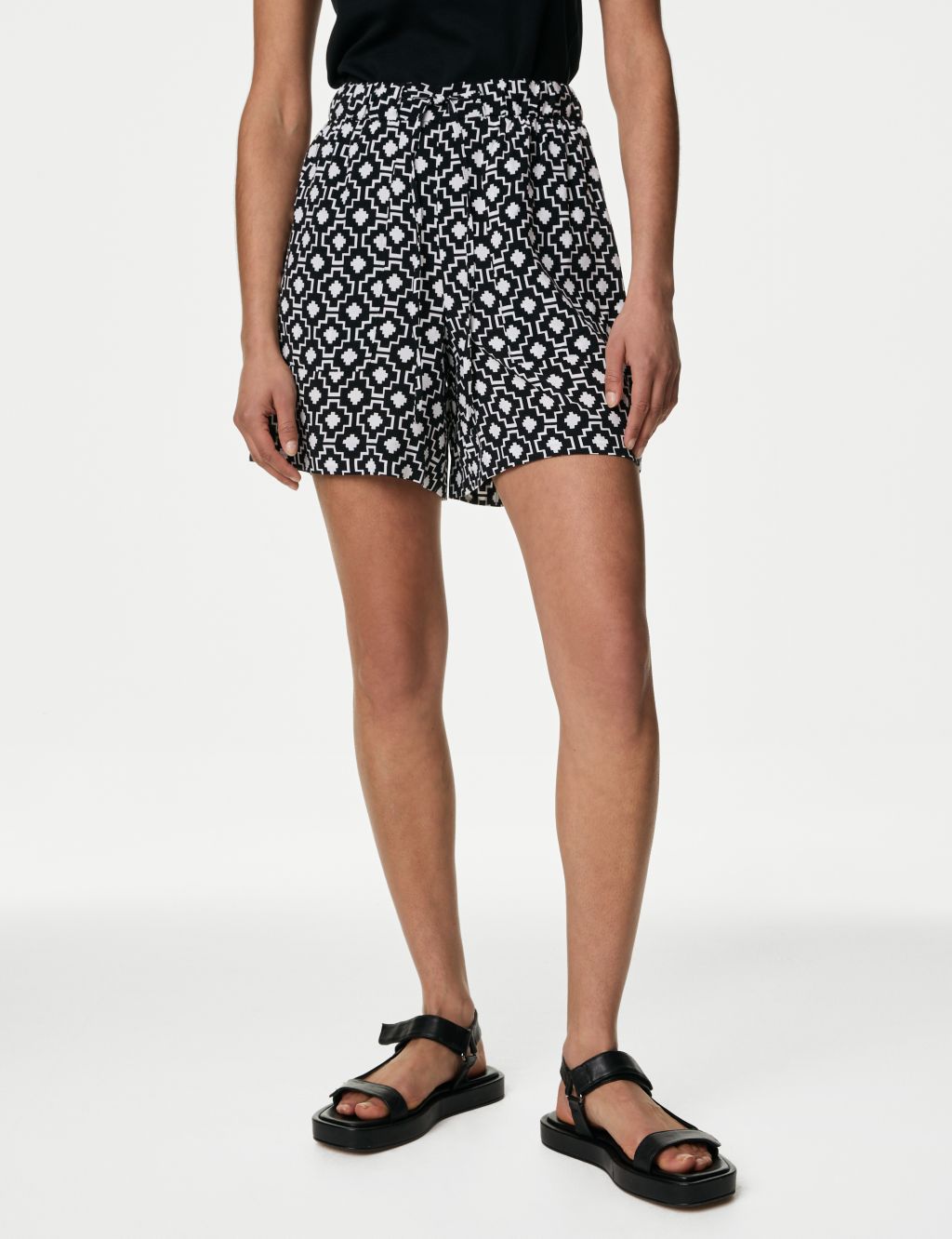 Cupro Rich Printed High Waisted Shorts 6 of 7