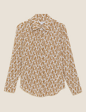 Cupro Rich Printed Long Sleeve Shirt Image 2 of 7
