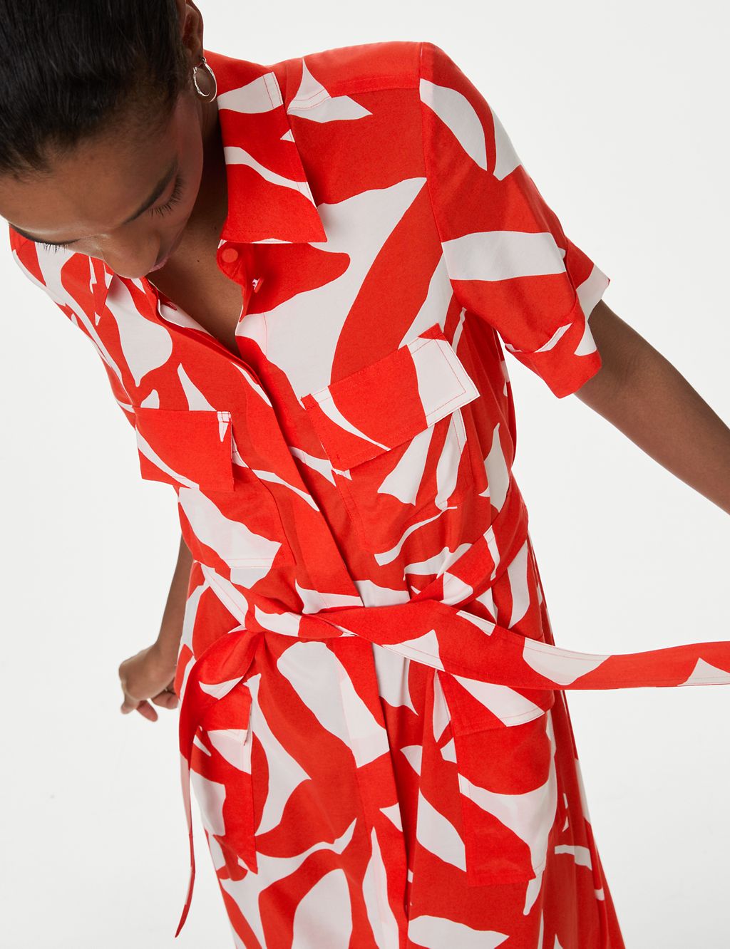 Cupro Rich Printed Midaxi Shirt Dress 4 of 6