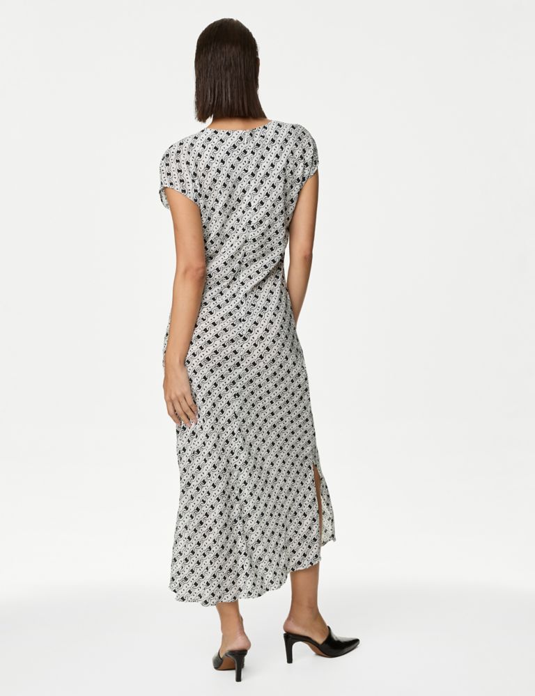 Cupro Rich Printed Midaxi Waisted Dress 5 of 5