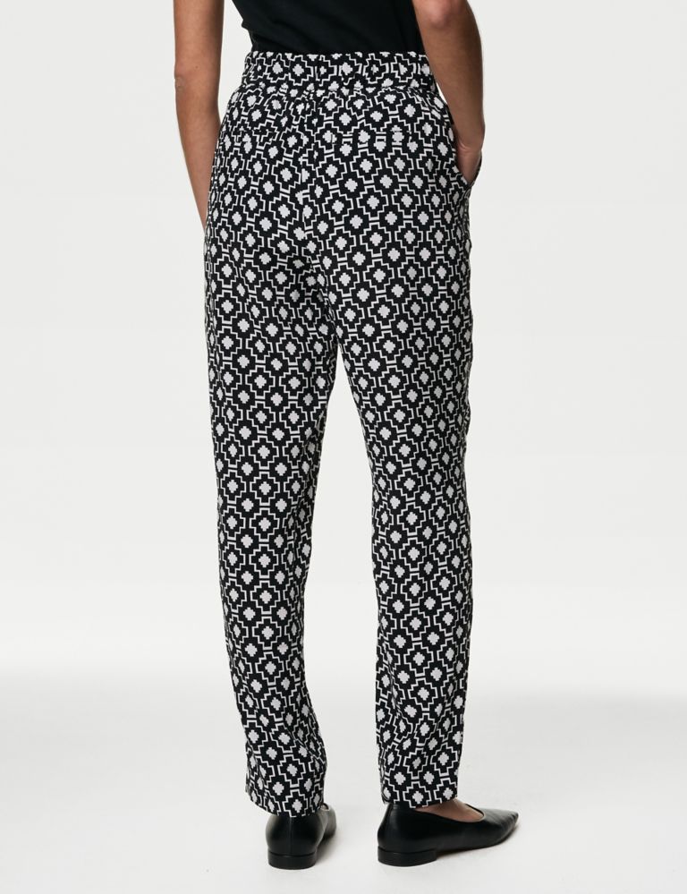 Cupro Rich Printed Straight Leg Trousers 6 of 7