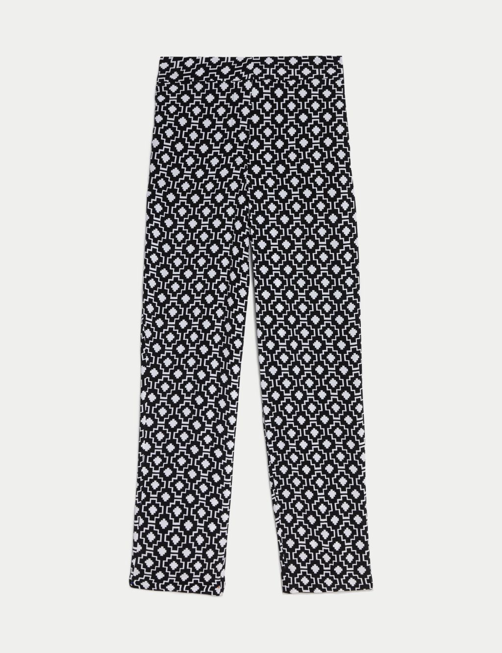 Cupro Rich Printed Straight Leg Trousers 1 of 7