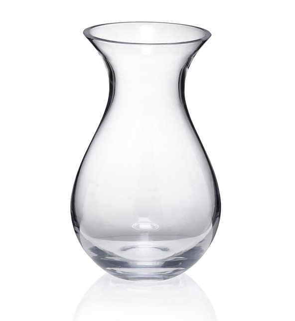 Curved Flared Top Clear Vase Image 1 of 1