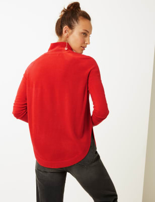 Curved Hem High Neck Jumper, M&S Collection