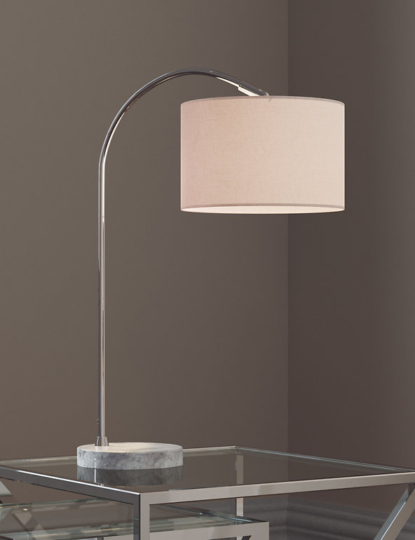 Curved Table Lamp M S, Curved Floor Lamp With Pleated Shade
