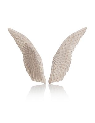 Curved Wood Angel Small Wings Wall Art Image 1 of 1