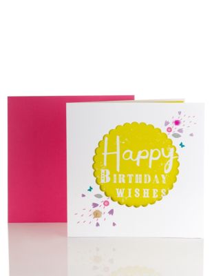Cut-Out Floral Birthday Card Image 1 of 2