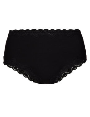 Cut-Out Lace Trim Midi Knickers Image 2 of 3