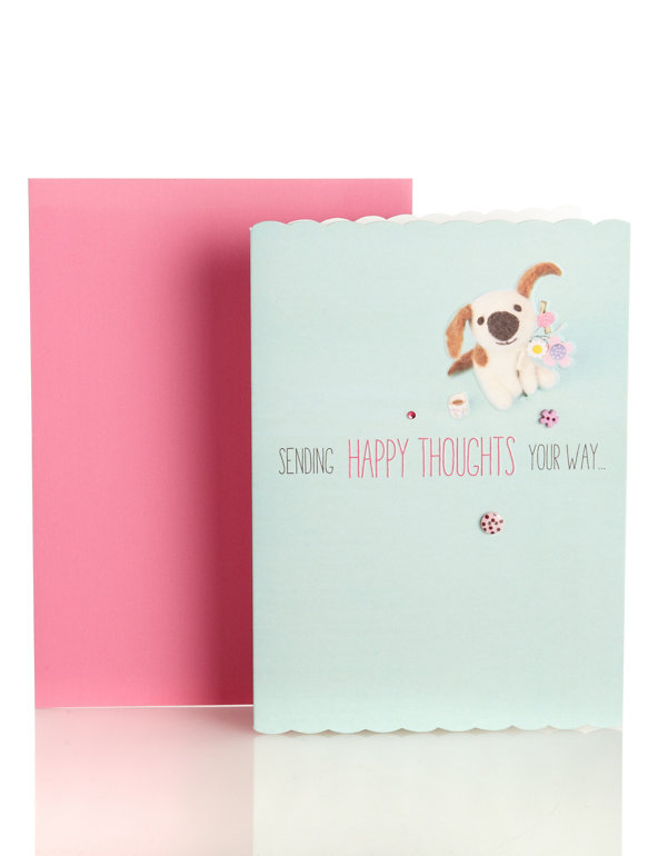 Cute Dog Thinking of You Greetings Card Image 1 of 2