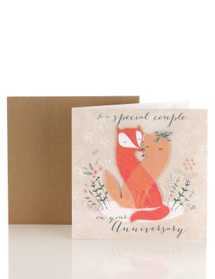 Cute Foxes Anniversary Card 