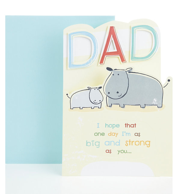 Cute Hippo Father's Day Card Image 1 of 2
