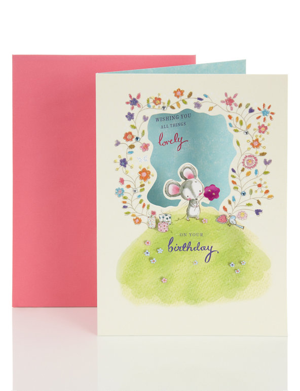 Cute Mouse Birthday Card Image 1 of 2