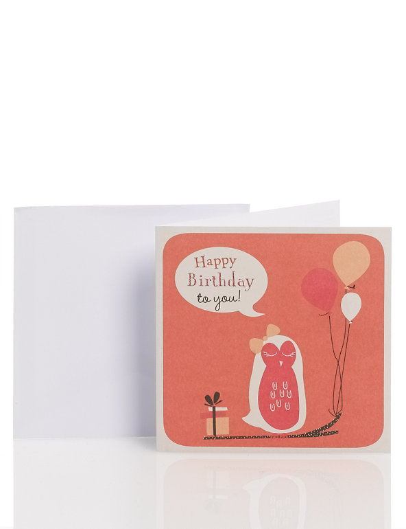 Cute Owl Birthday Card Image 1 of 2