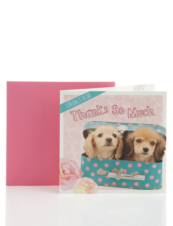 Cute Puppy Thank You Card Image 1 of 2
